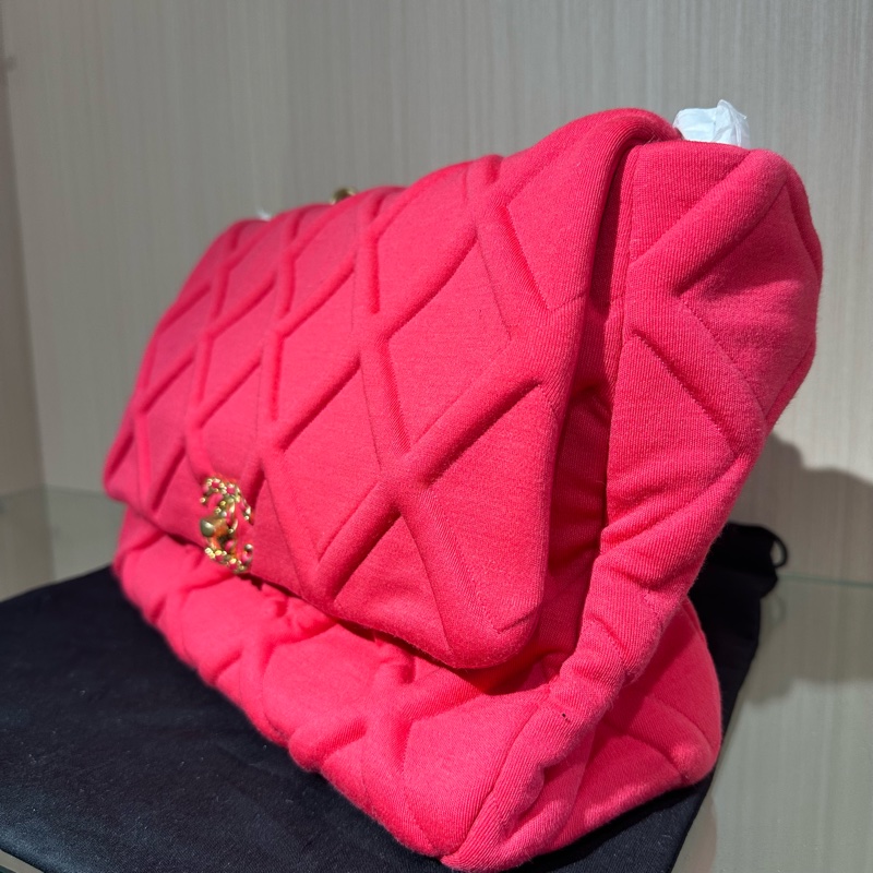 CHANEL香奈兒19bag 單肩包 大號粉紅色-2