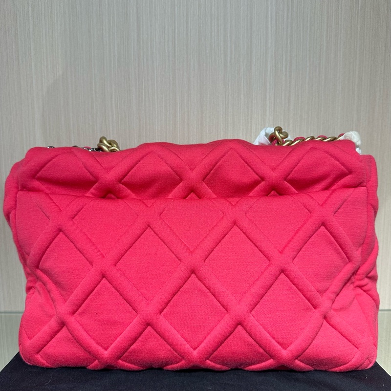 CHANEL香奈兒19bag 單肩包 大號粉紅色-3