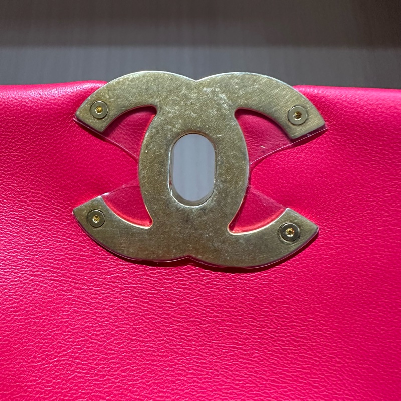 CHANEL香奈兒19bag 單肩包 大號粉紅色-6
