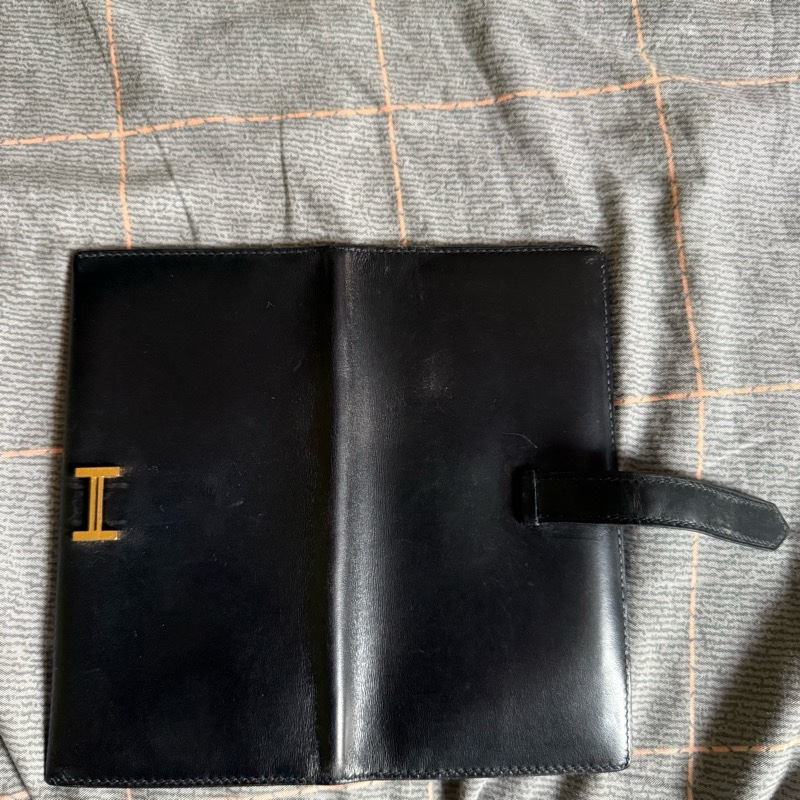 vintage 愛馬仕Hermes Bearn 黑色長夾-3