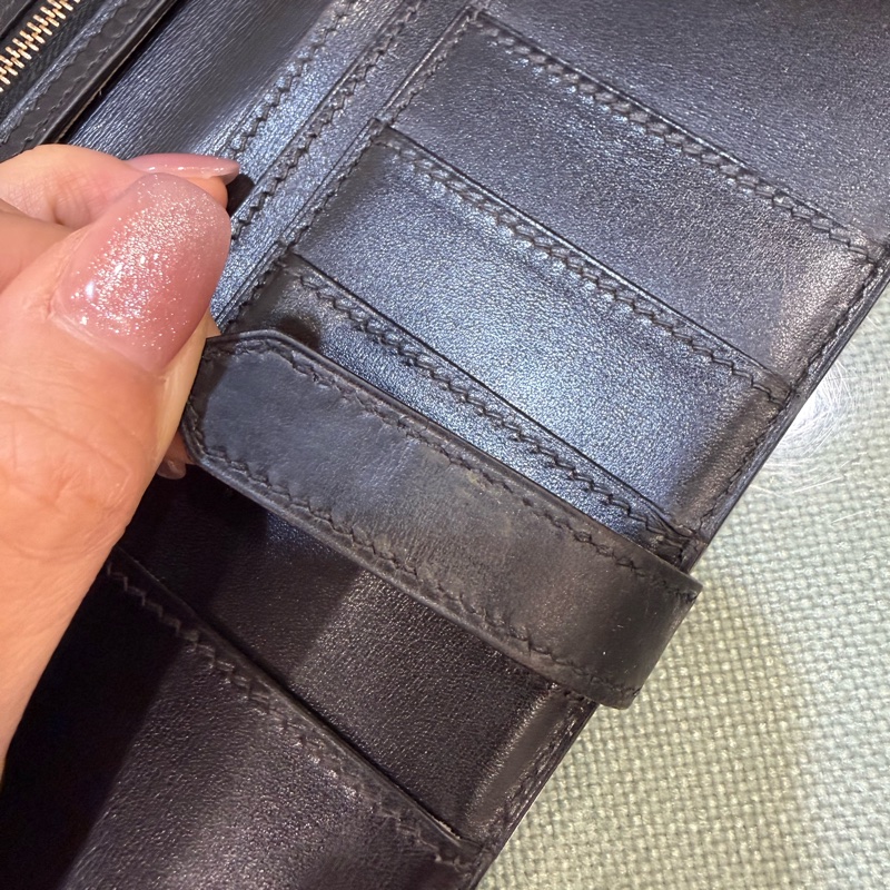 vintage 愛馬仕Hermes Bearn 黑色長夾-5