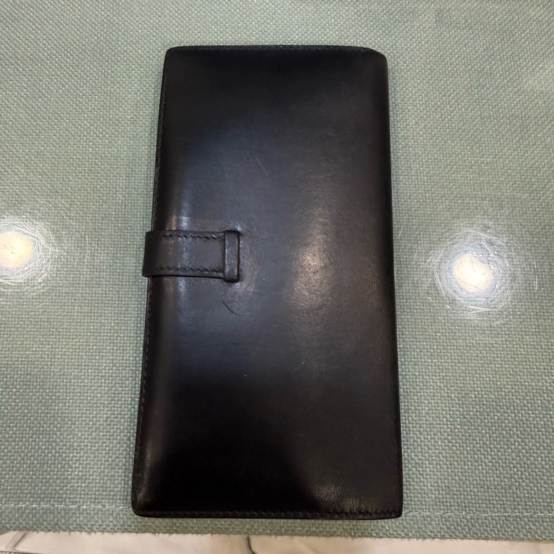 vintage 愛馬仕Hermes Bearn 黑色長夾-11