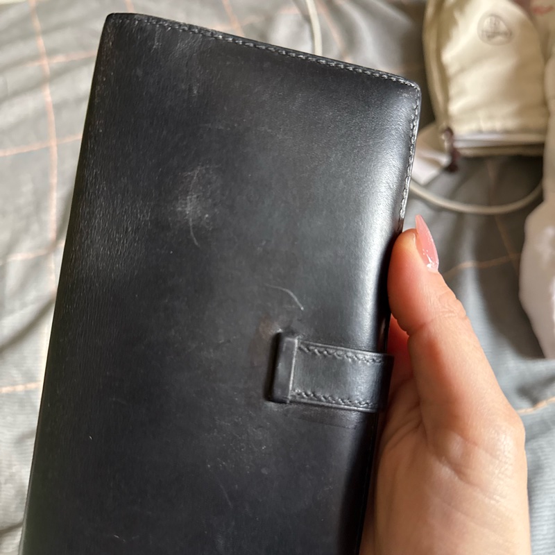 vintage 愛馬仕Hermes Bearn 黑色長夾-32