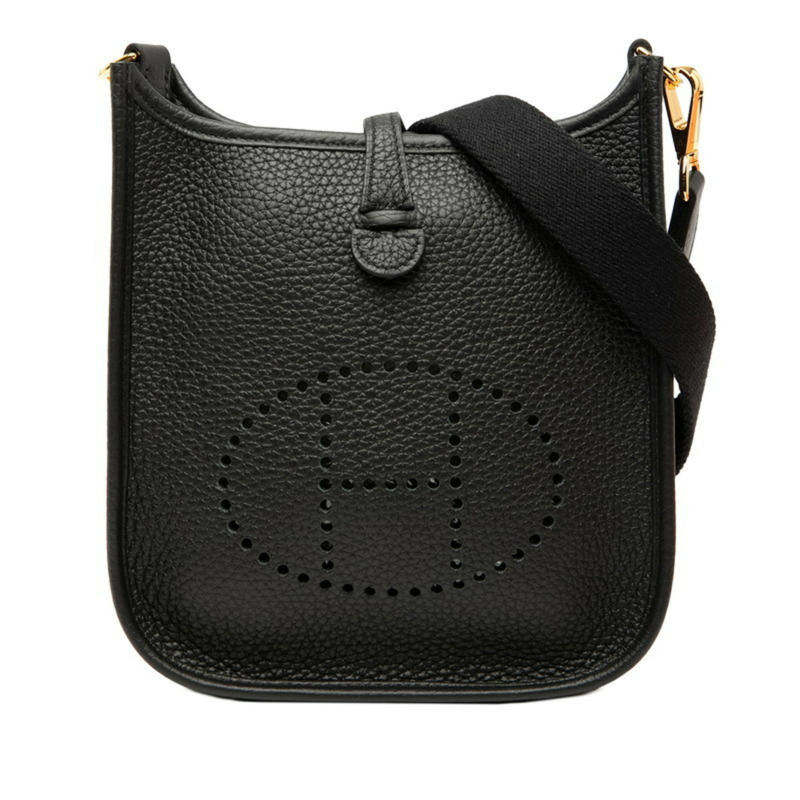 愛馬仕 Hermès Evelyn TPM 黑色 Taurillon Clemence 皮革女士單肩包-0