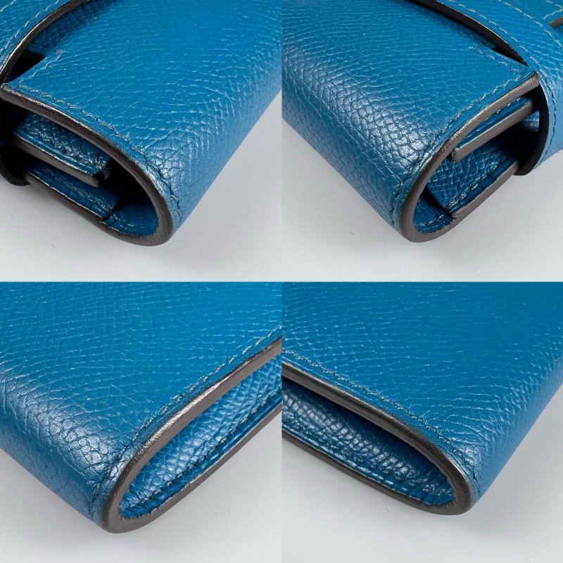 HERMES □Ｑ刻 孔雀藍kelly長夾-10