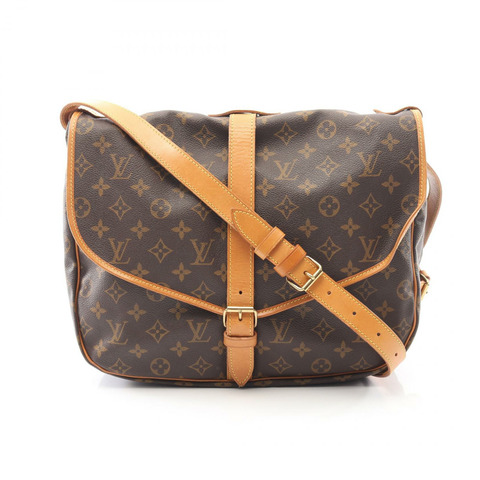 路易威登 Saumur 35 肩背包 M42254 Monogram 帆布棕色 二手 女士 LV
