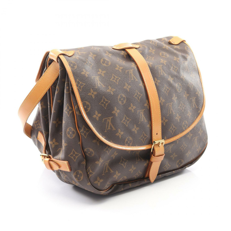 路易威登 Saumur 35 肩背包 M42254 Monogram 帆布棕色 二手 女士 LV-1