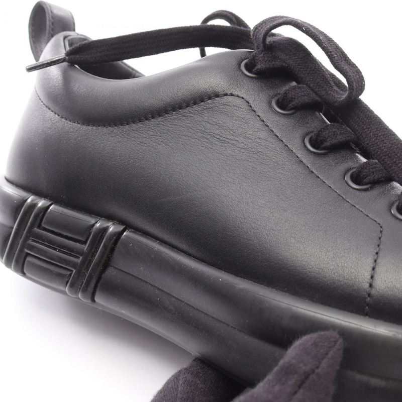 愛馬仕 Happy 黑色真皮運動鞋,二手女款,尺寸 35 1/2-13