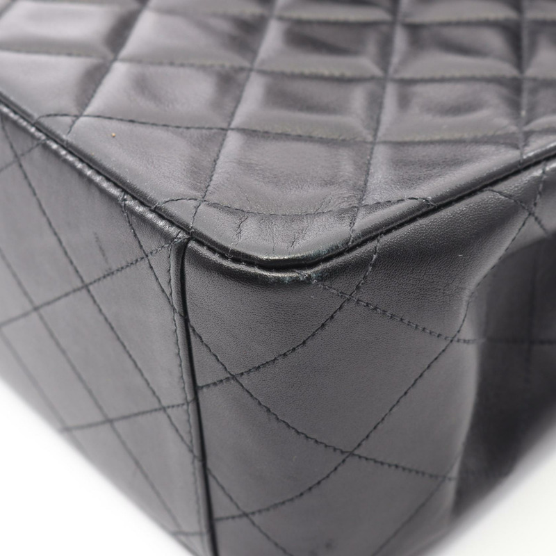 香奈兒 Jumbo Matelasse 34 單翻蓋鏈條肩背包，皮革，金色五金，二手 CC-7