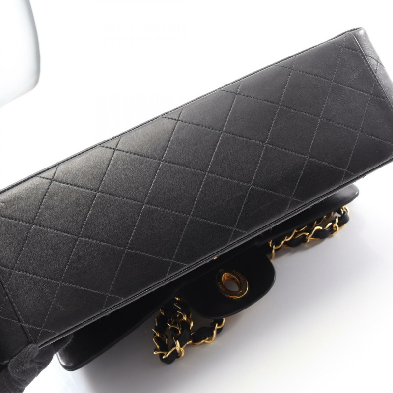 香奈兒 Jumbo Matelasse 34 單翻蓋鏈條肩背包，皮革，金色五金，二手 CC-11