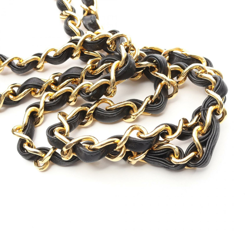 香奈兒 Jumbo Matelasse 34 單翻蓋鏈條肩背包，皮革，金色五金，二手 CC-12