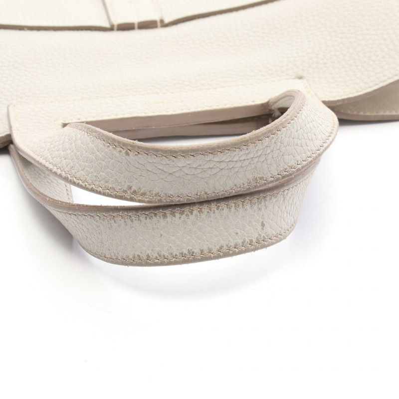 愛馬仕 Halzan 31 Shulder 斜背包，Clemence 皮革，灰色，二手，女士，帶有五金配件-9