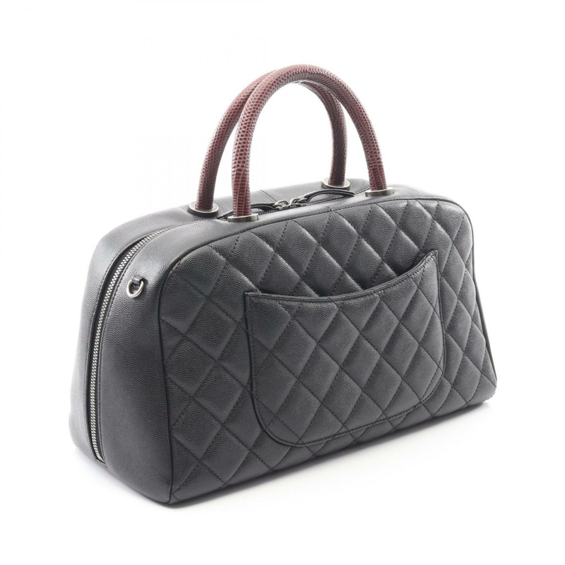 香奈兒 (CHANEL) Matelasse 手袋,粒面小牛皮,異域皮革,黑色,波爾多紅,二手,女士-1