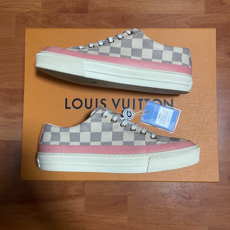Lv Stellar Damier Azur低幫 路易威登棋盤格板鞋 37碼-0