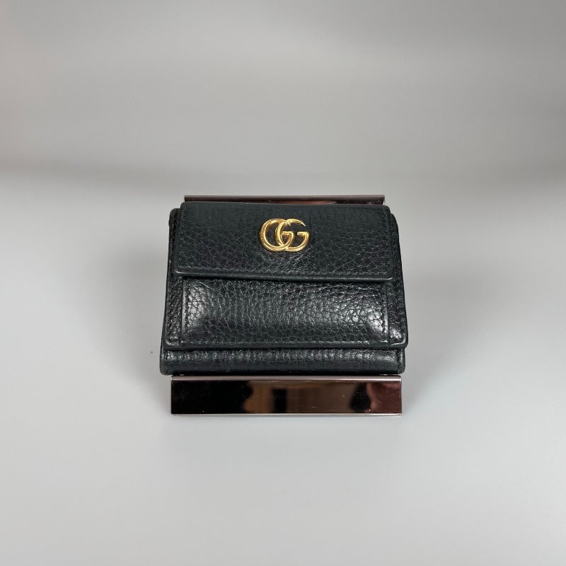 GUCCI 523277  黑Marmont翻蓋迷你三折短夾-1