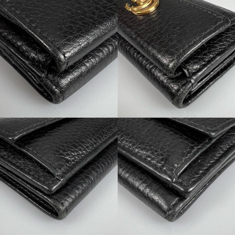 GUCCI 523277  黑Marmont翻蓋迷你三折短夾-8