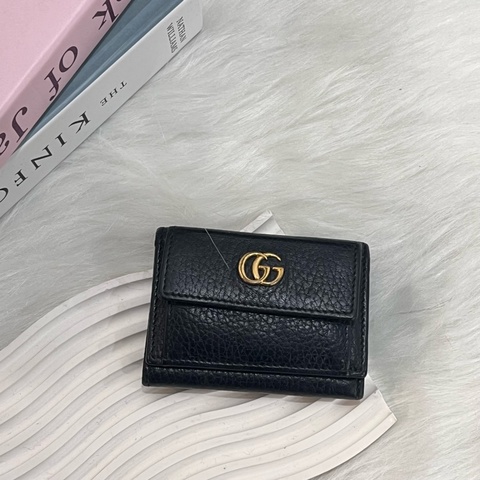 GUCCI 523277  黑Marmont翻蓋迷你三折短夾