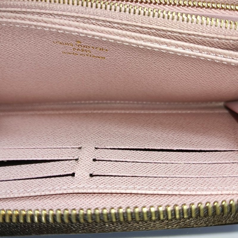 LOUIS VUITTON棕色塗層帆布老花鉚釘錢包金色五金-9