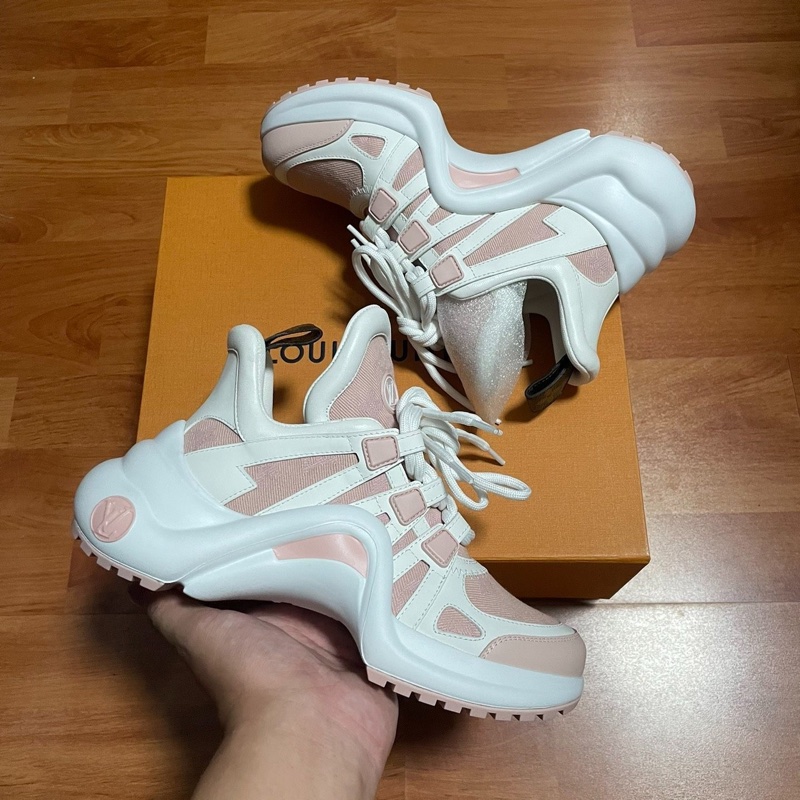 99.9 新 Lv Archlight拱橋鞋 路易威登老爹鞋 白粉35碼-1