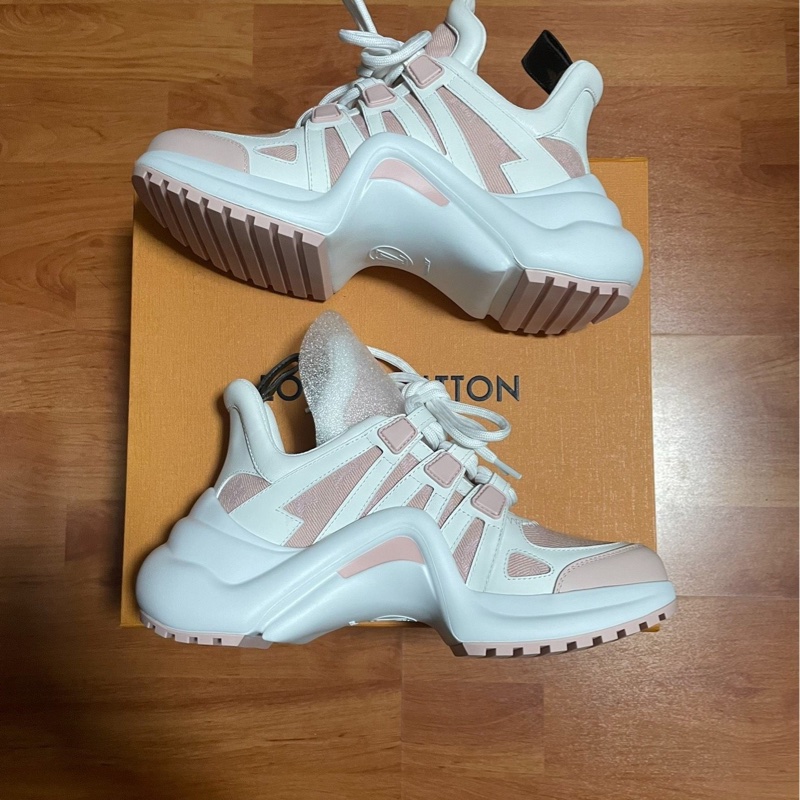 99.9 新 Lv Archlight拱橋鞋 路易威登老爹鞋 白粉35碼-2