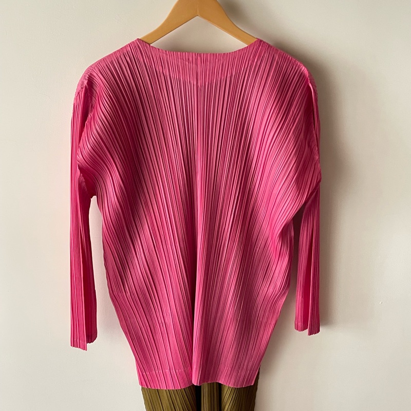 ▪️富貴選物FUGUEI▪️三宅一生PP 杜鵑粉 開領排扣外套-9