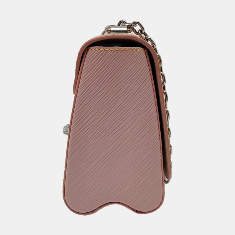 LOUIS VUITTON TWIST 中號 粉色EPI牛皮水波紋單肩包斜挎包 銀色五金 可拆卸肩帶 9.8新-3