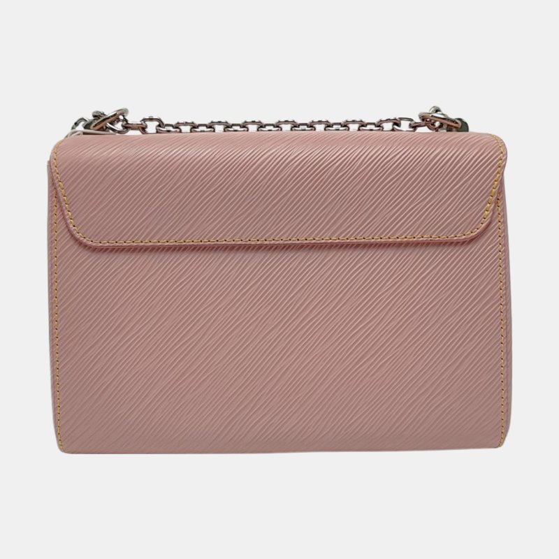 LOUIS VUITTON TWIST 中號 粉色EPI牛皮水波紋單肩包斜挎包 銀色五金 可拆卸肩帶 9.8新-4