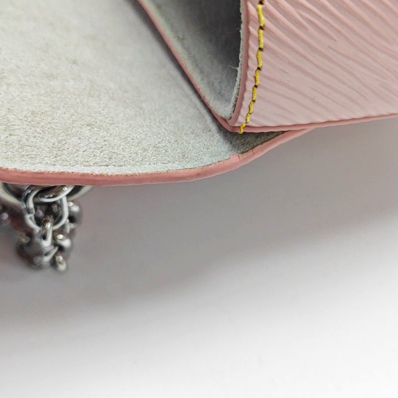 LOUIS VUITTON TWIST 中號 粉色EPI牛皮水波紋單肩包斜挎包 銀色五金 可拆卸肩帶 9.8新-8