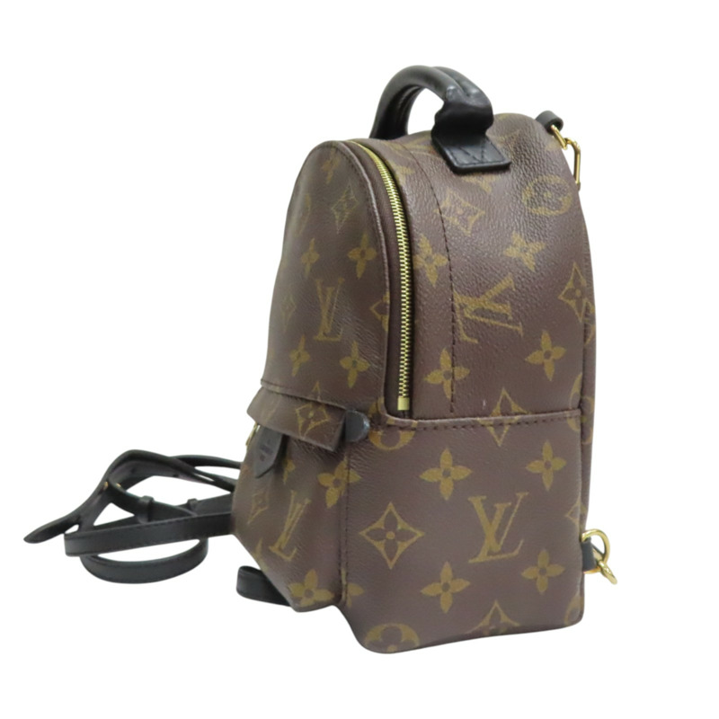 棕色 原花帆布 Palm Springs Mini 後背包【LOUIS VUITTON LV 路易威登】 M44873-2