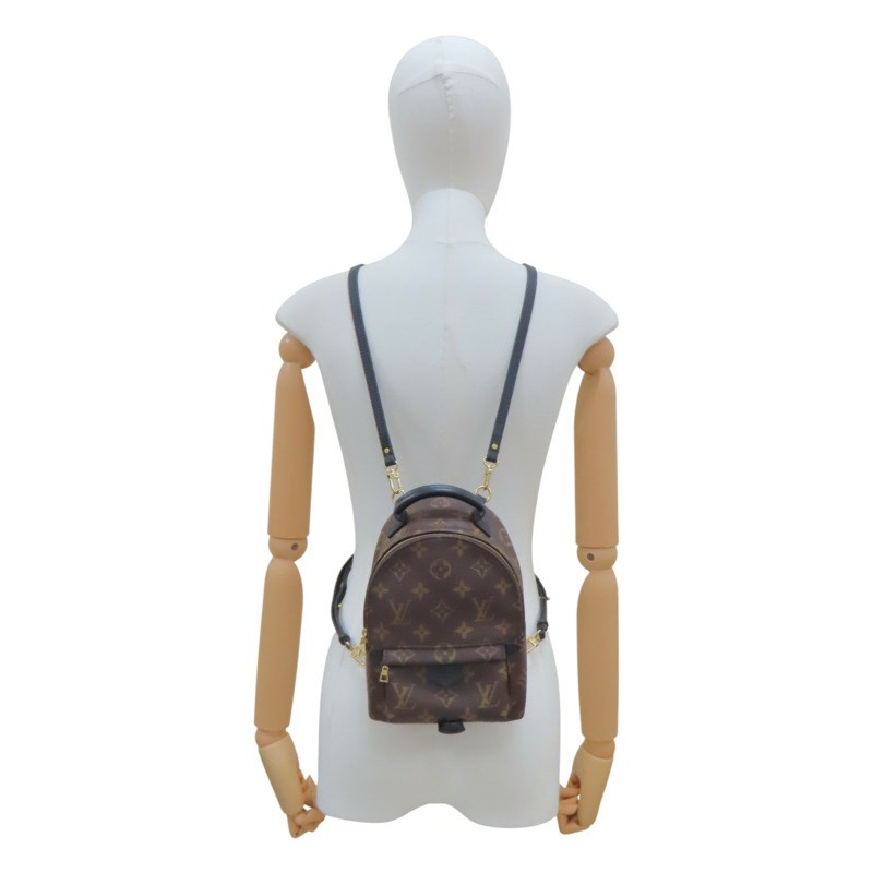 棕色 原花帆布 Palm Springs Mini 後背包【LOUIS VUITTON LV 路易威登】 M44873-10
