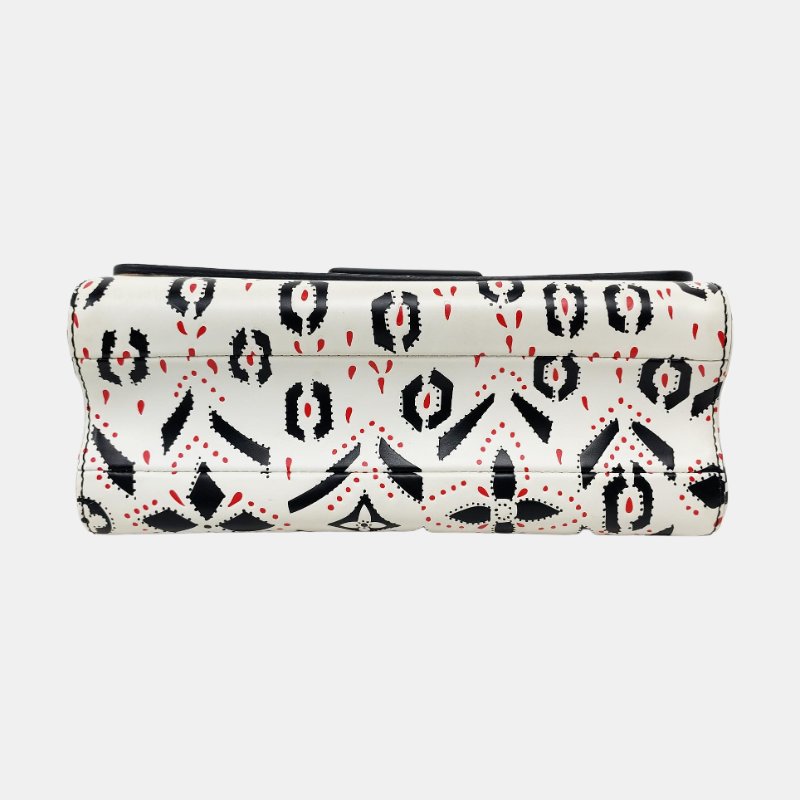 LOUIS VUITTON TWIST中號白色牛皮印花單肩包斜挎包黑色五金可拆卸肩帶-5