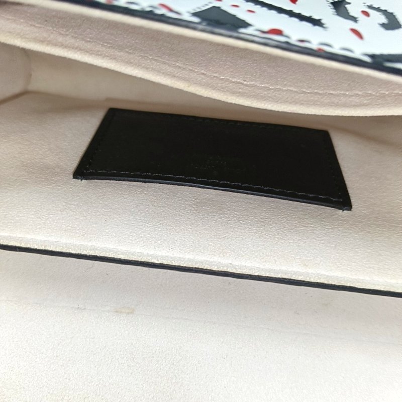 LOUIS VUITTON TWIST中號白色牛皮印花單肩包斜挎包黑色五金可拆卸肩帶-13