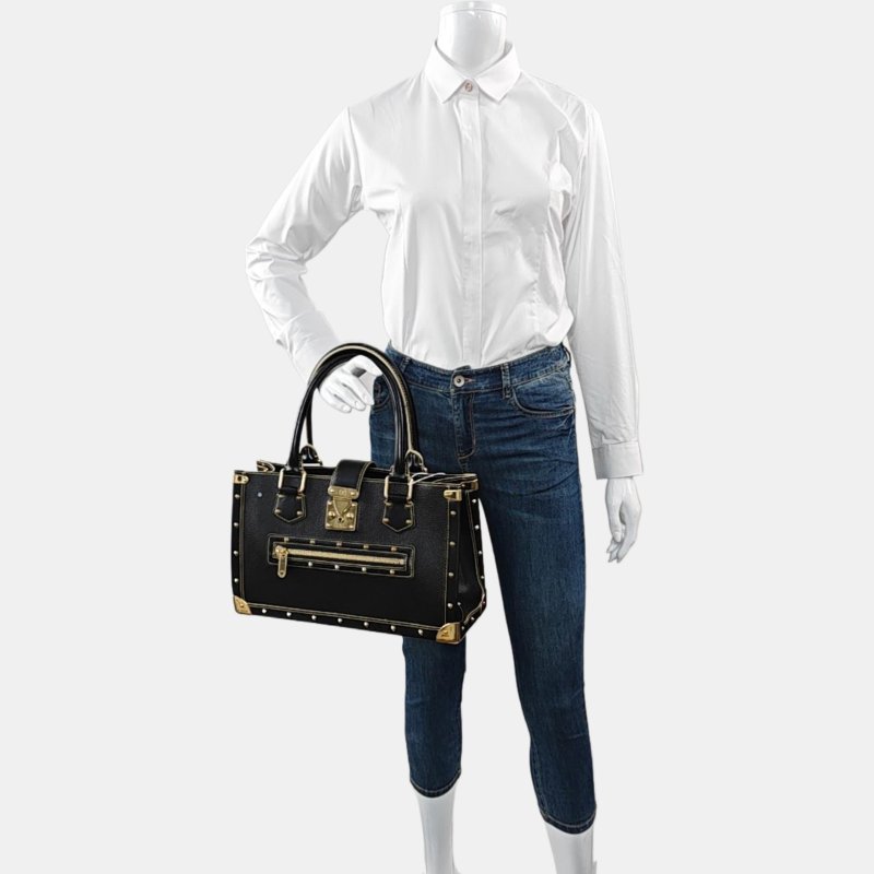 LOUIS VUITTON LE FABULEUX黑色牛皮鉚釘手提包金色五金-1