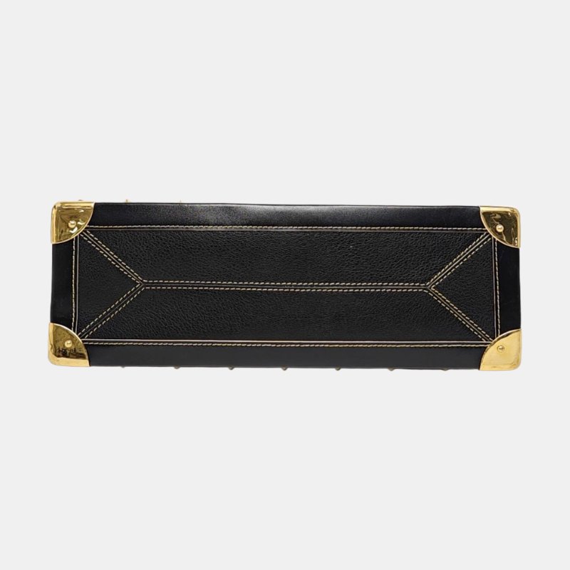 LOUIS VUITTON LE FABULEUX黑色牛皮鉚釘手提包金色五金-5