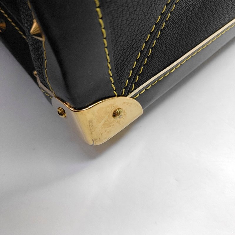LOUIS VUITTON LE FABULEUX黑色牛皮鉚釘手提包金色五金-10
