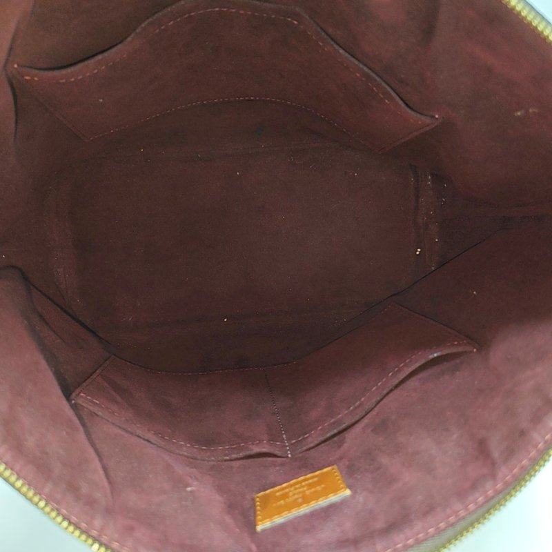 LOUIS VUITTON BELMONT棕色塗層帆布棋盤格手提包金色五金-6