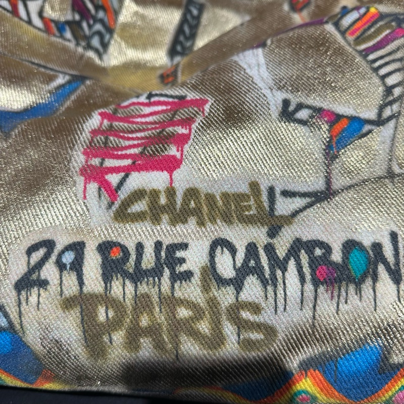 CHENEL香奈兒塗鴉帆布包大號-5