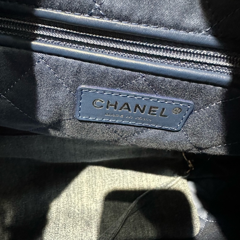 CHANEL香奈兒24s銀扣 菱格珍珠 丹寧牛仔小號 藍色-6