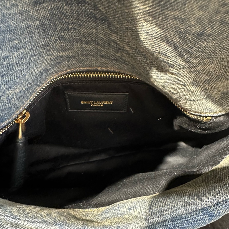 YSL聖羅蘭 LOULOUPUFFE 棉雲朵包 枕頭包 牛仔藍色-8