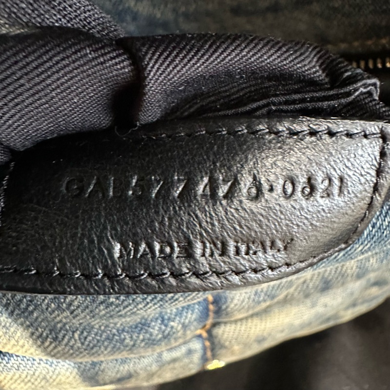 YSL聖羅蘭 LOULOUPUFFE 棉雲朵包 枕頭包 牛仔藍色-9