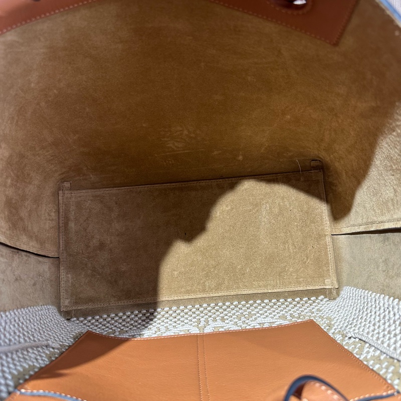 LOEWE羅意威 Anagram流蘇編織小牛皮 托特包 棕色-6