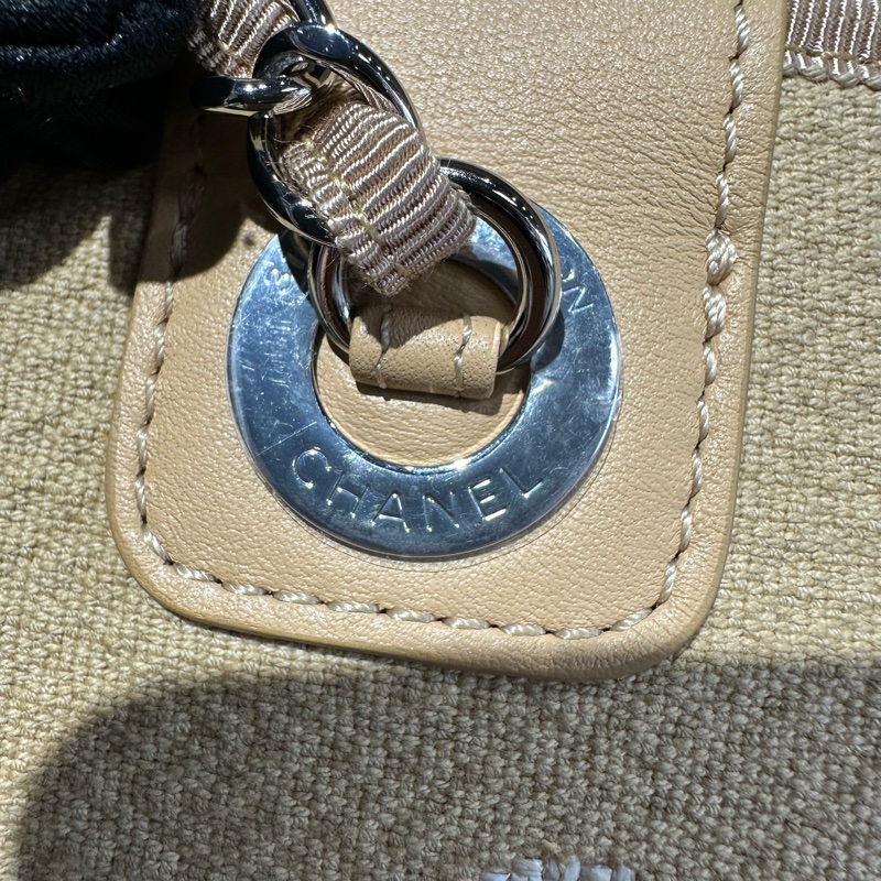 CHANEL香奈兒雙C混合纖維 鏈條包 黃色-5