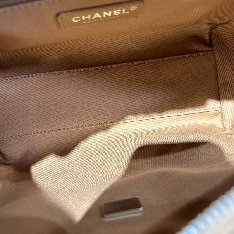 CHANEL香奈兒雙C混合纖維 鏈條包 黃色-8