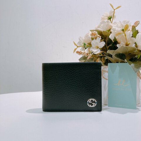 TW4675 Gucci 古馳 男士 拼色 短銀包 GG Marmont Bi-Fold Wallet Calfskin Black x Blue