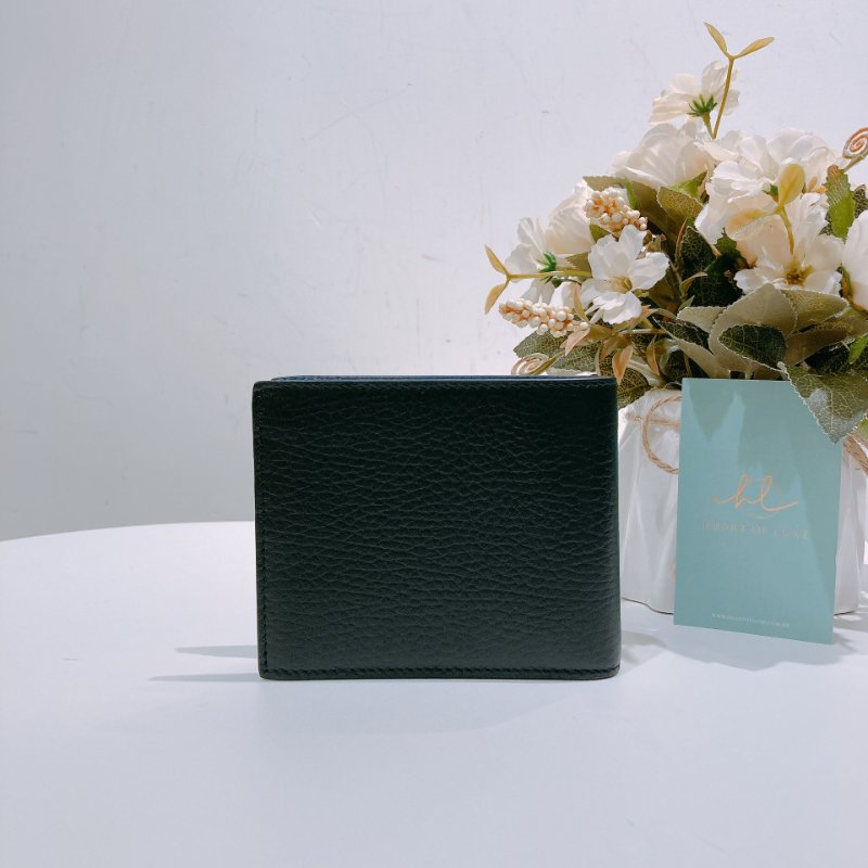 TW4675 Gucci 古馳 男士 拼色 短銀包 GG Marmont Bi-Fold Wallet Calfskin Black x Blue-1