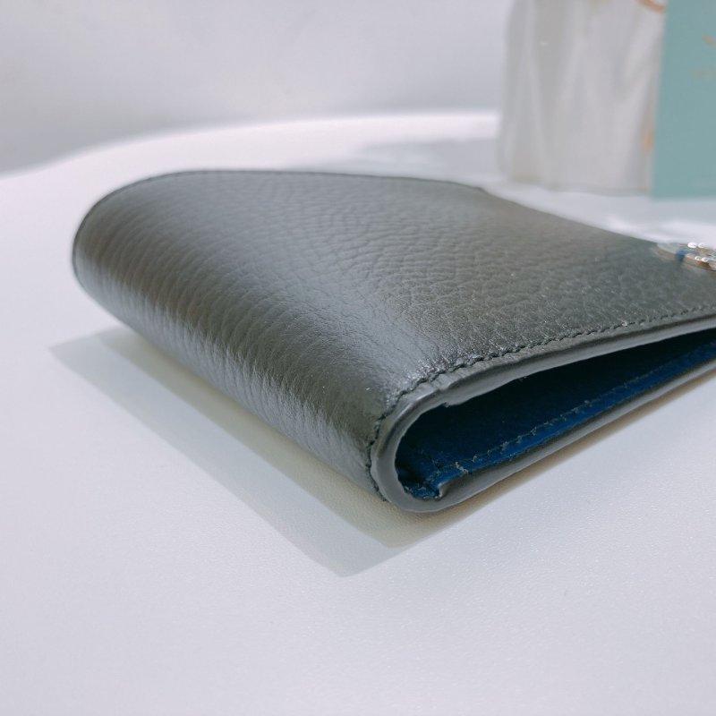 TW4675 Gucci 古馳 男士 拼色 短銀包 GG Marmont Bi-Fold Wallet Calfskin Black x Blue-2
