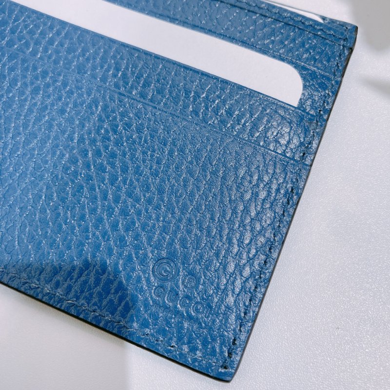 TW4675 Gucci 古馳 男士 拼色 短銀包 GG Marmont Bi-Fold Wallet Calfskin Black x Blue-7