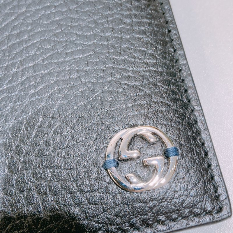 TW4675 Gucci 古馳 男士 拼色 短銀包 GG Marmont Bi-Fold Wallet Calfskin Black x Blue-8