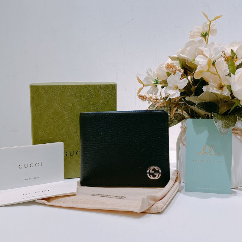 TW4675 Gucci 古馳 男士 拼色 短銀包 GG Marmont Bi-Fold Wallet Calfskin Black x Blue-9