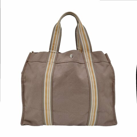 HERMES Escale 鑽石灰帆布手提包 銀色五金 子袋